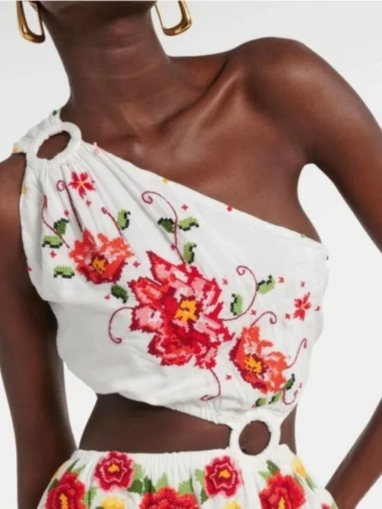 Farm Rio Embroidered Carmina Floral Maxi Dress - Picture 6 of 16